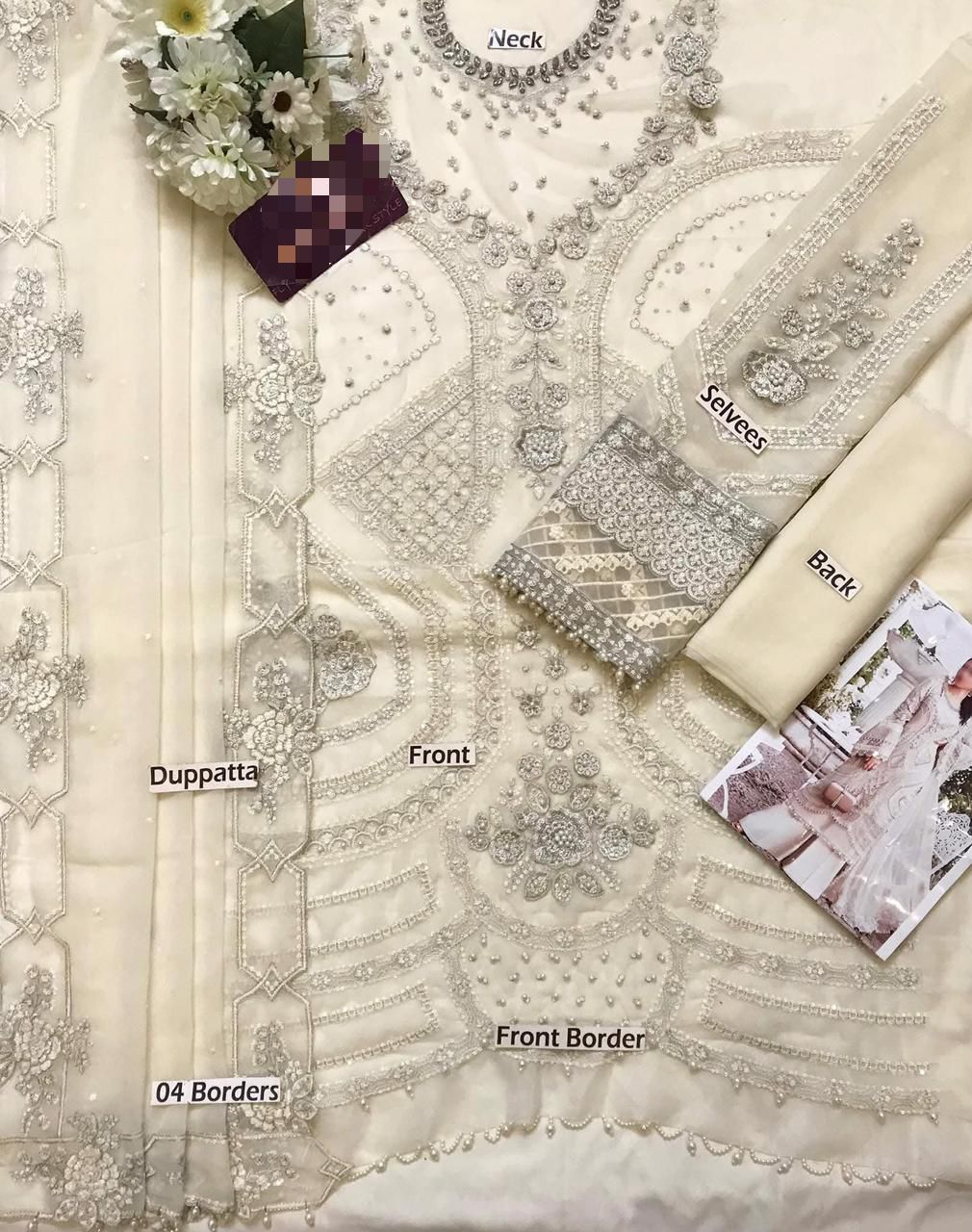 Maria B Chiffon Suit – Luxury Embroidered 3-Piece Unstitched Collection