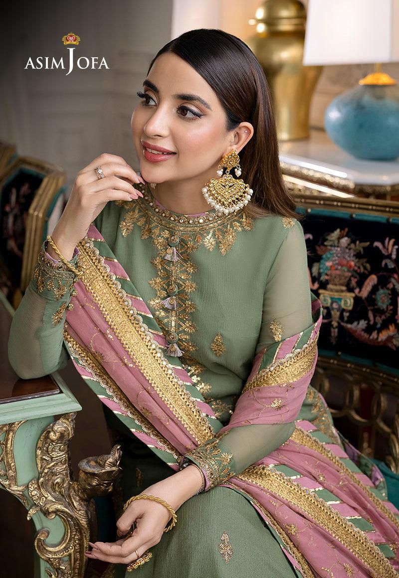 Asim Jofa Luxury Chiffon Embroidered Suit – Unstitched Collection