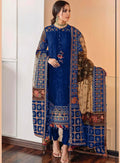 BAROQUE – Organza Embroidered 3-Piece Suit (BLUE)