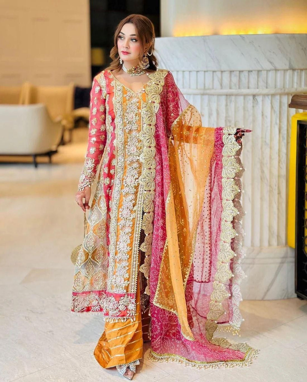 CRIMSON – Chiffon Unstitched Replica 3-Piece Suit