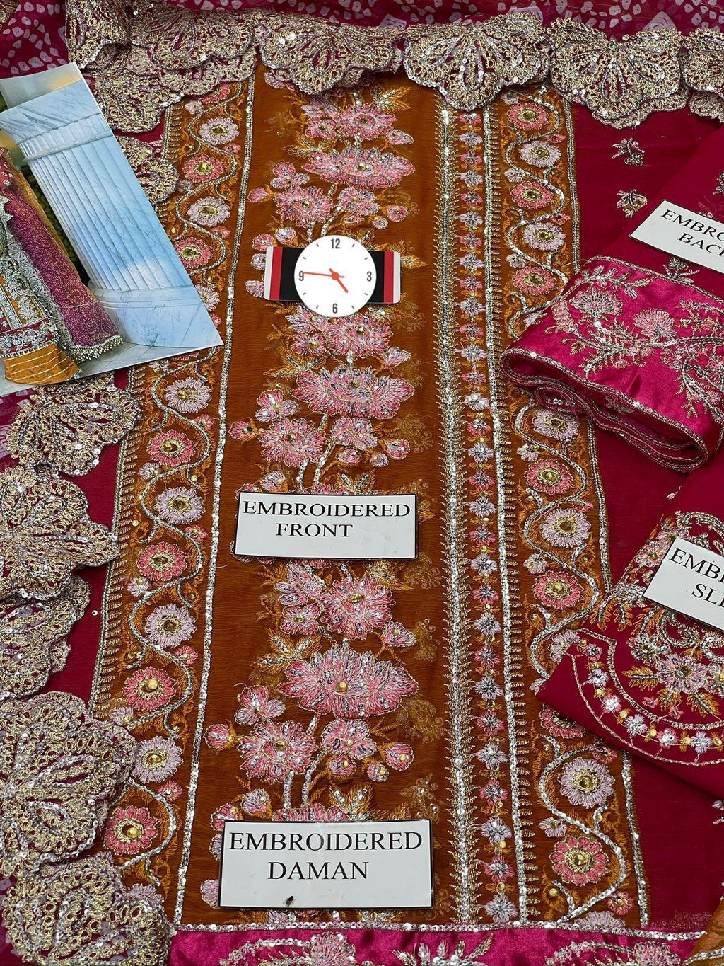 CRIMSON – Chiffon Unstitched Replica 3-Piece Suit