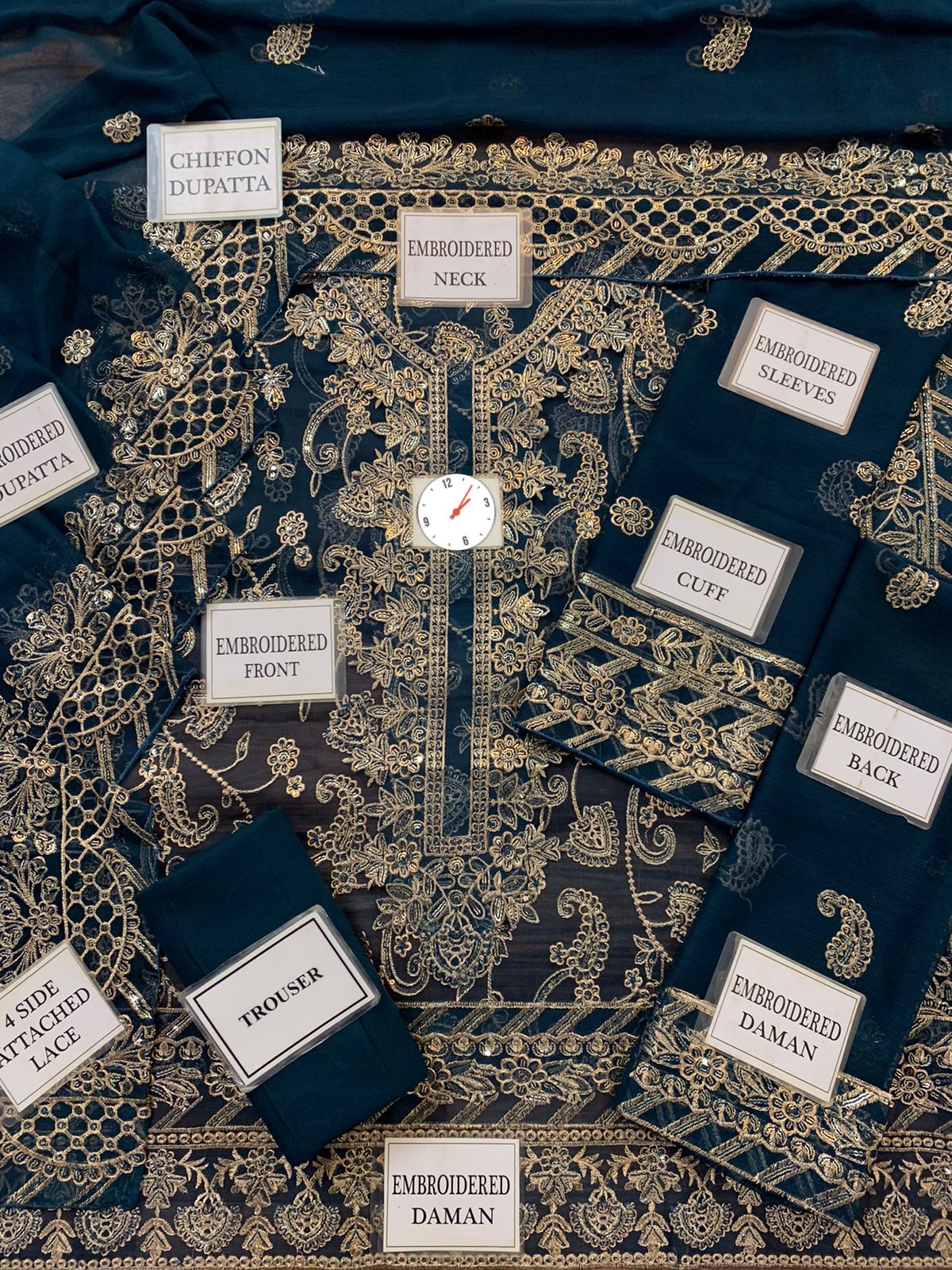 ASIM JOFA – Chiffon Unstitched 3-Piece Suit (BLUE)