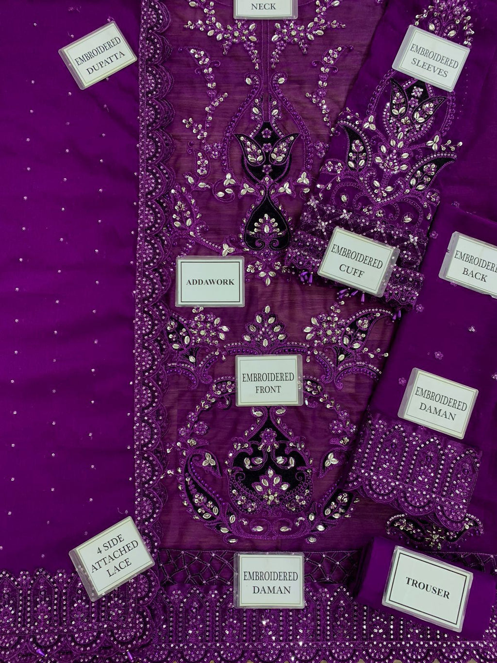 Maria B (Purple) Luxury Chiffon Embroidered Collection