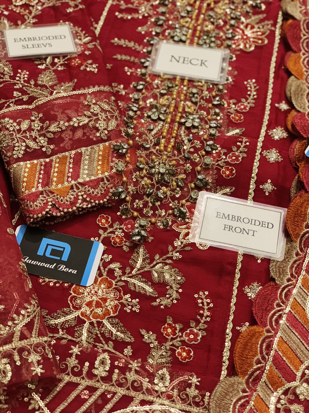 Maria.B 3-Piece Unstitched Suit (RED)