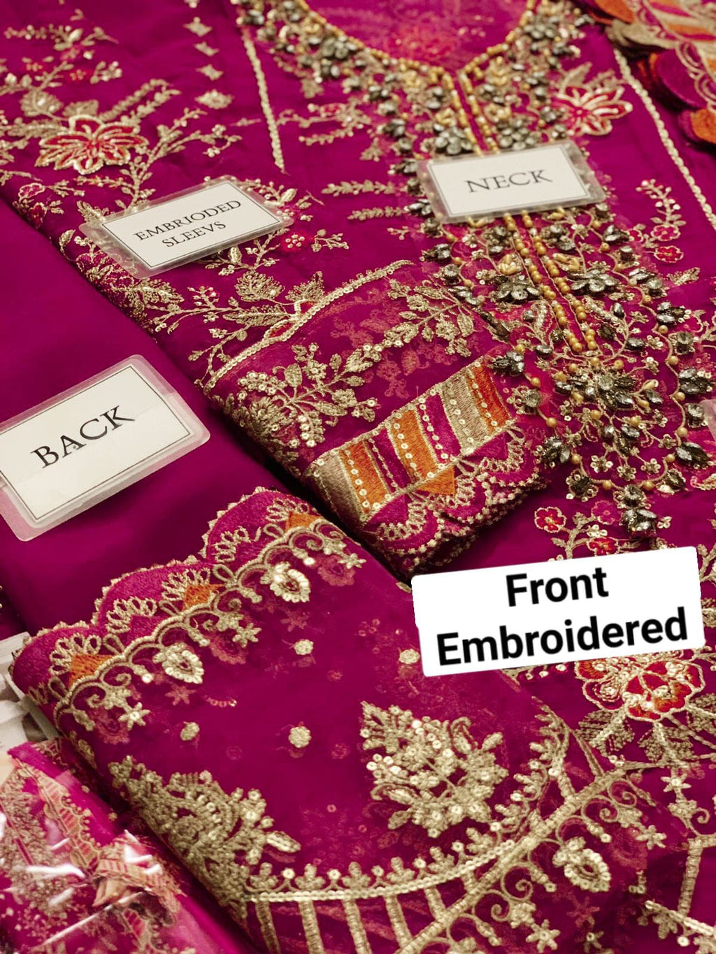 Maria.B 3-Piece Unstitched Suit (PINK)