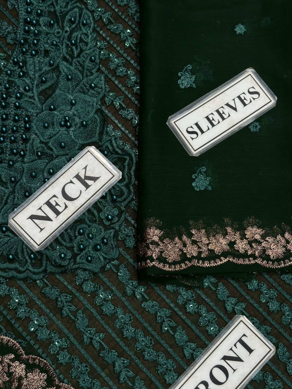 Azure Luxury Chiffon Embroidered – Sequence Work 3-Piece Suit