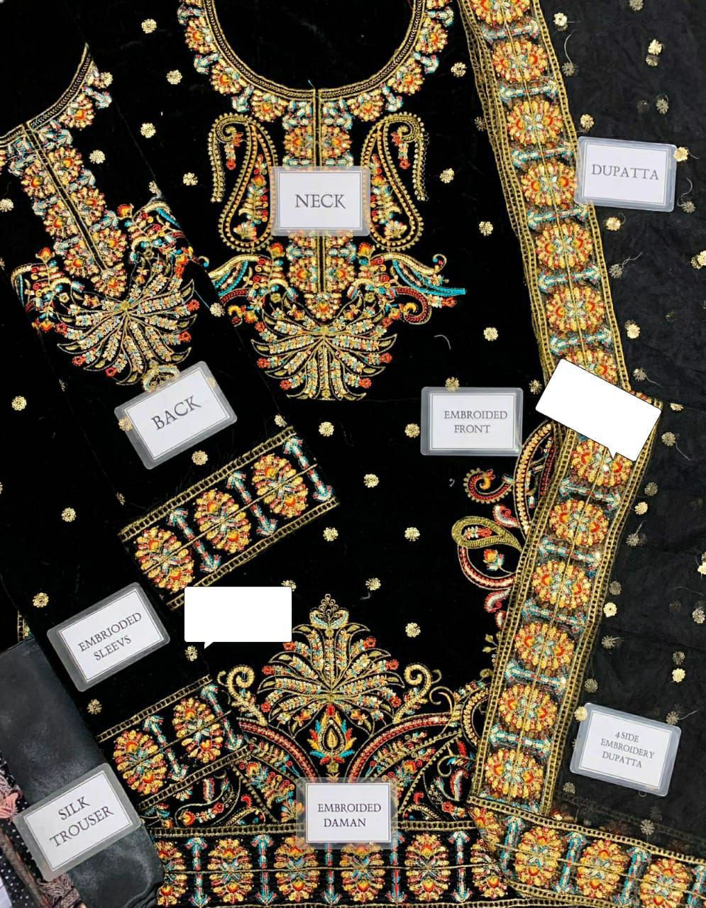 Asim Jofa Velvet Unstitched 3-Piece Suit