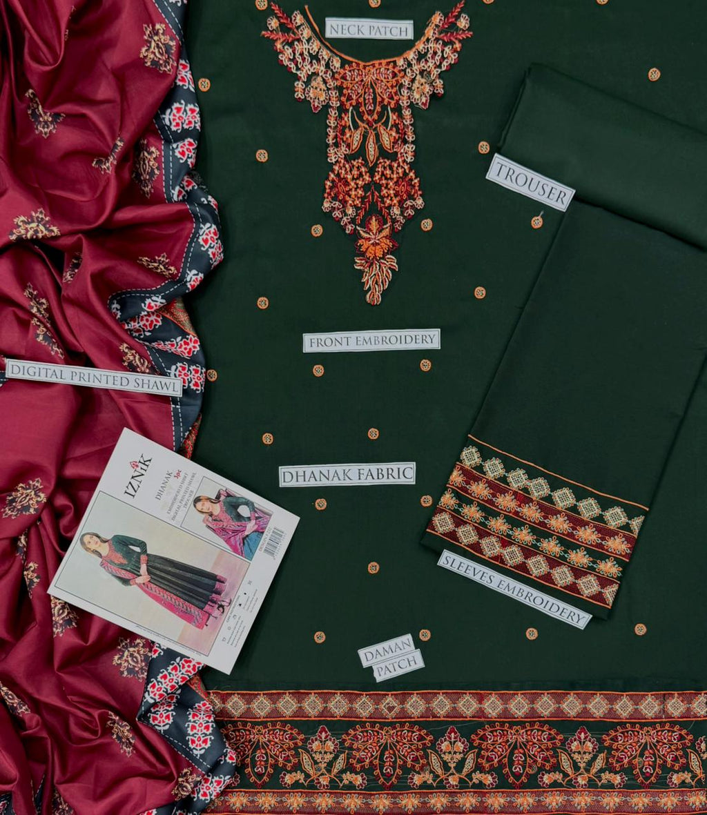 Dhanak 3 Piece Embroidered Suit (Article 4)
