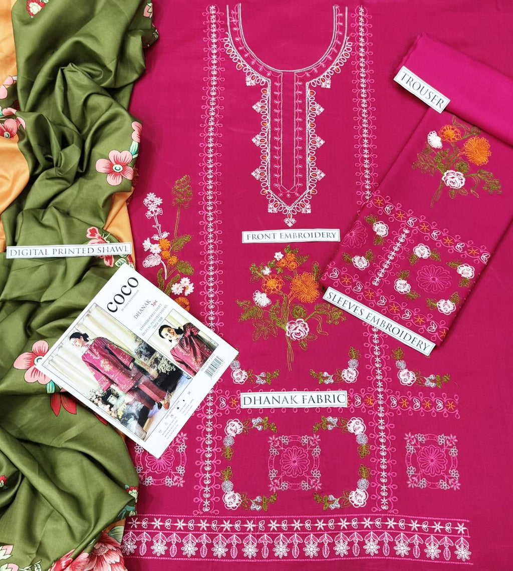 Dhanak 3 Piece Embroidered Suit (Article 6)