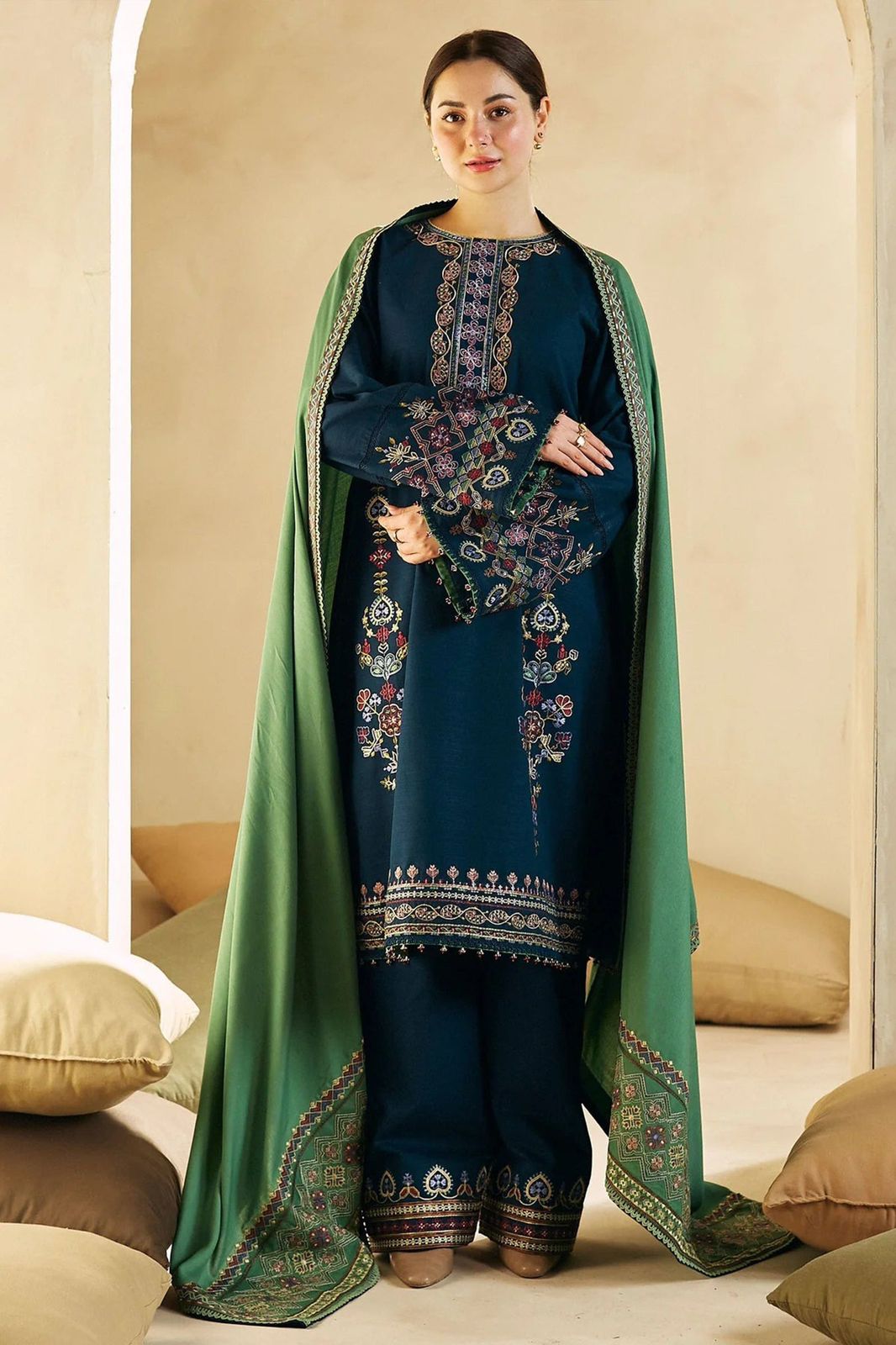 Dhanak 3 Piece Embroidered Suit (Article 7)