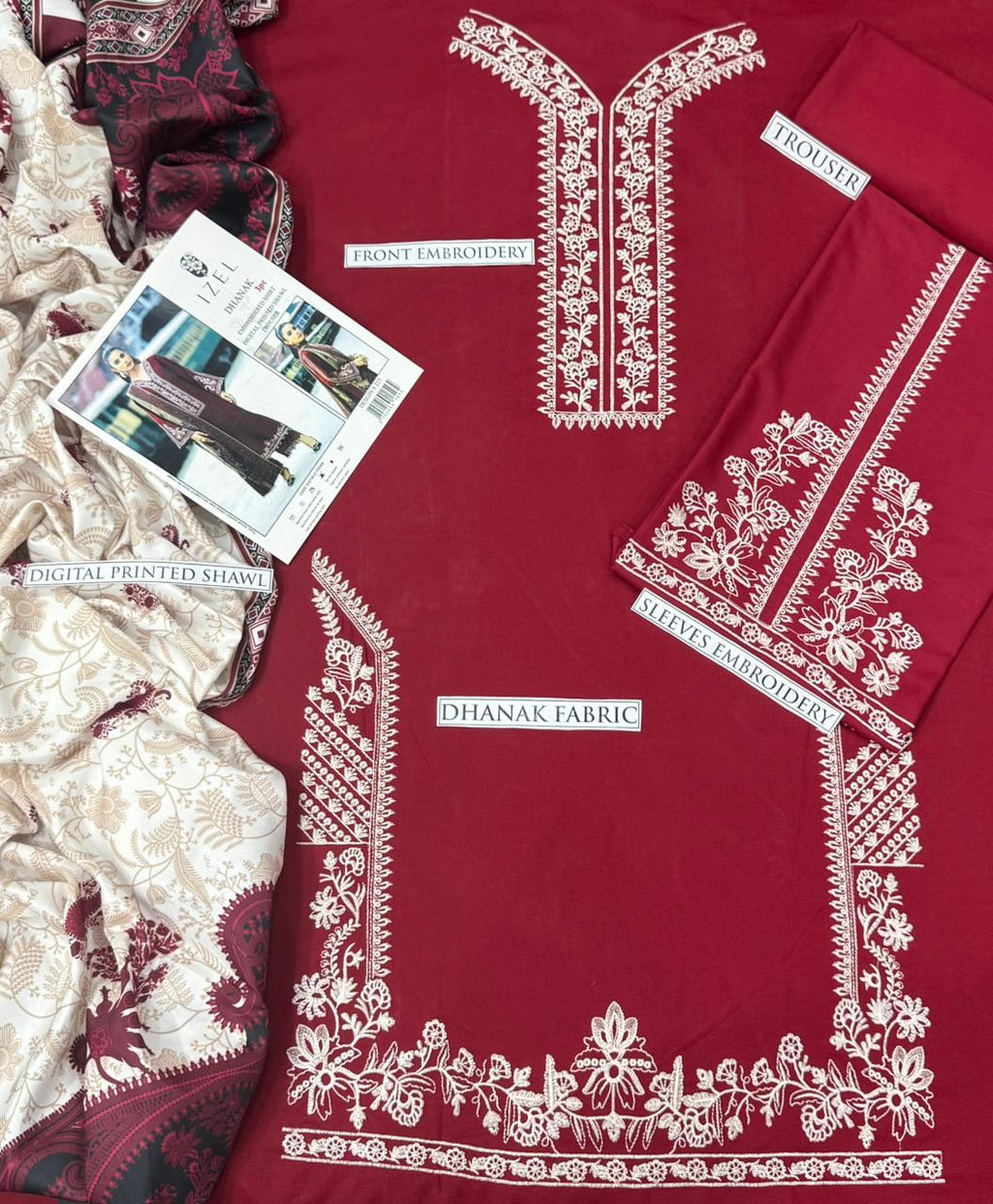Dhanak 3 Piece Embroidered Suit (Article 8)
