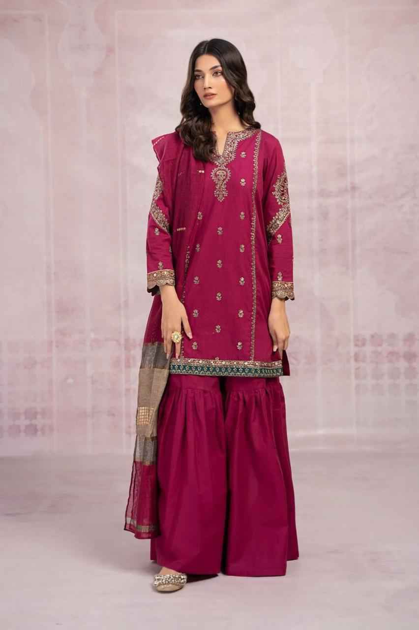 Dhanak 3 Piece Embroidered Suit (Article 13)