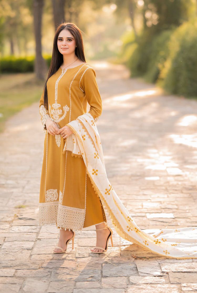 Dhanak 3 Piece Embroidered Suit (Article 16)