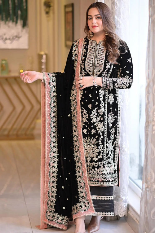 ANEELAS Luxury Velvet &amp; Chiffon Collection