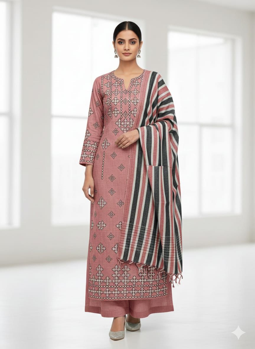 Khaddar Embroidered 3-Piece Unstitched Suit (Article 5)
