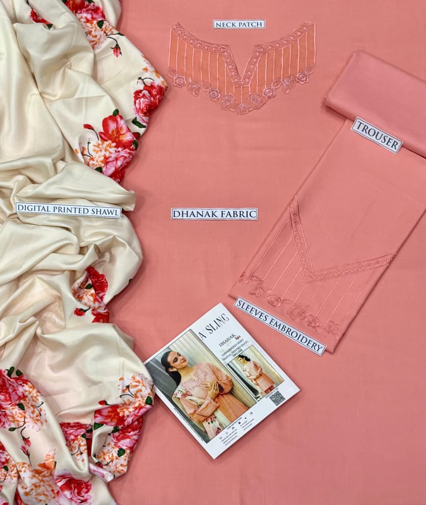 Dhanak 3-Piece Embroidered Suit