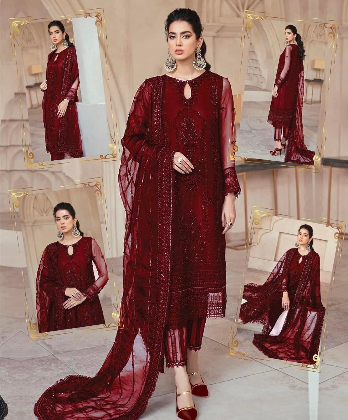 Mushq Wedding Edition – Luxury Net Suit ( RED)
